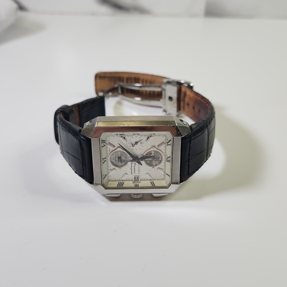 Seiko Premier Chronograph Watch Men's Black Leather Watch - Picture 6 of 16